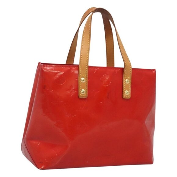 LOUIS VUITTON Monogram Vernis Reade PM Hand Bag Red Rouge M91088 LV Auth 121758 - Picture 1 of 16